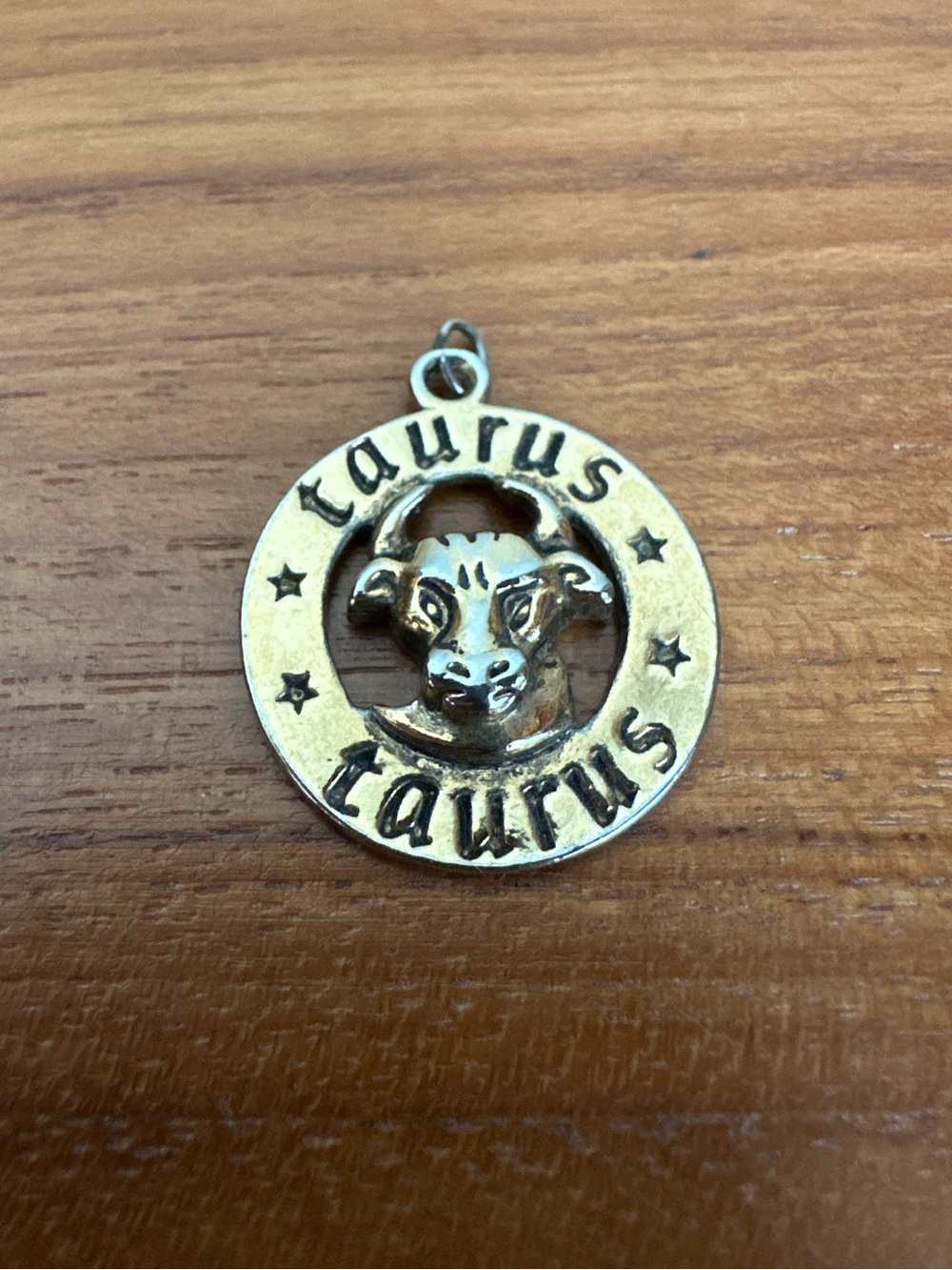 Taurus Zodiac Charm Pendant in Gold Tone
